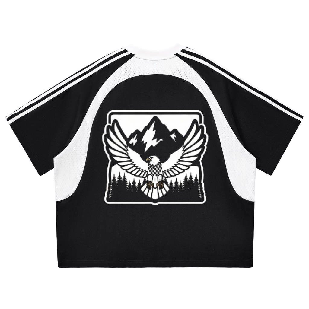 Outdoors - Contrast Stripes Panel Mesh T-shirt