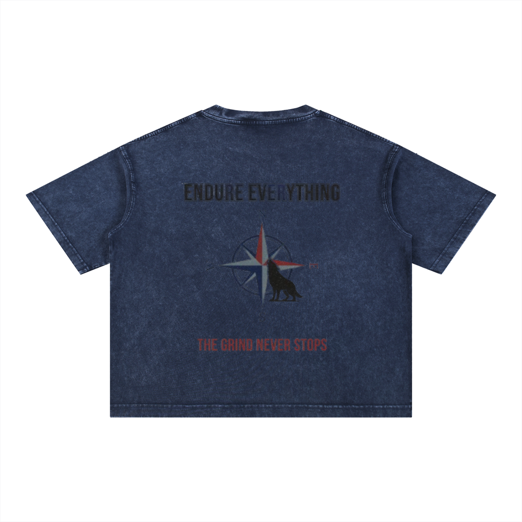 The Grind Never Ends - Mineral Wash Boxy Cotton T-Shirt