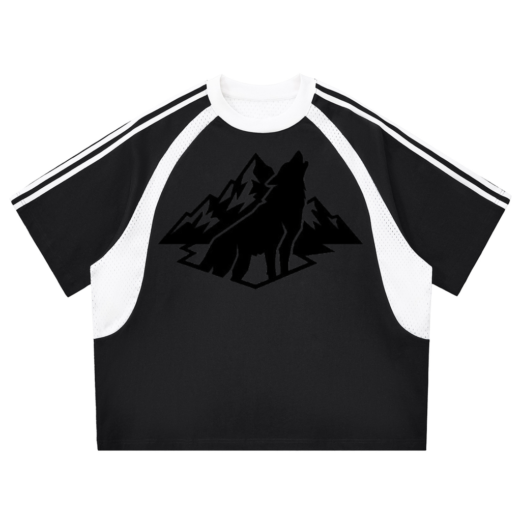 Outdoors - Contrast Stripes Panel Mesh T-shirt