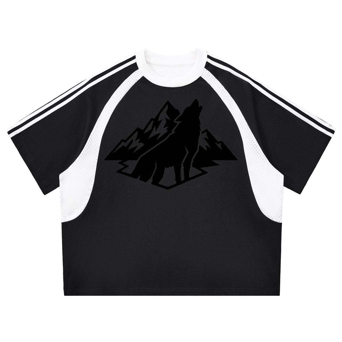 Outdoors - Contrast Stripes Panel Mesh T-shirt